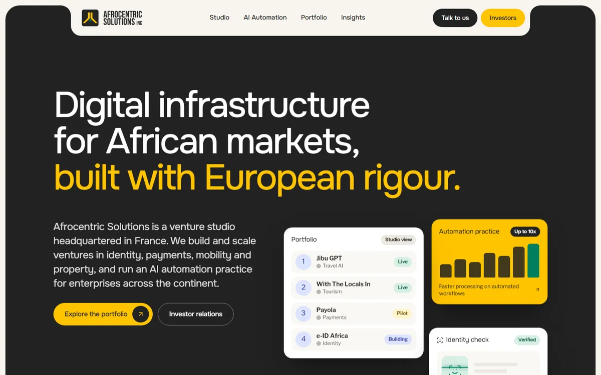 The Afrocentric Solutions homepage