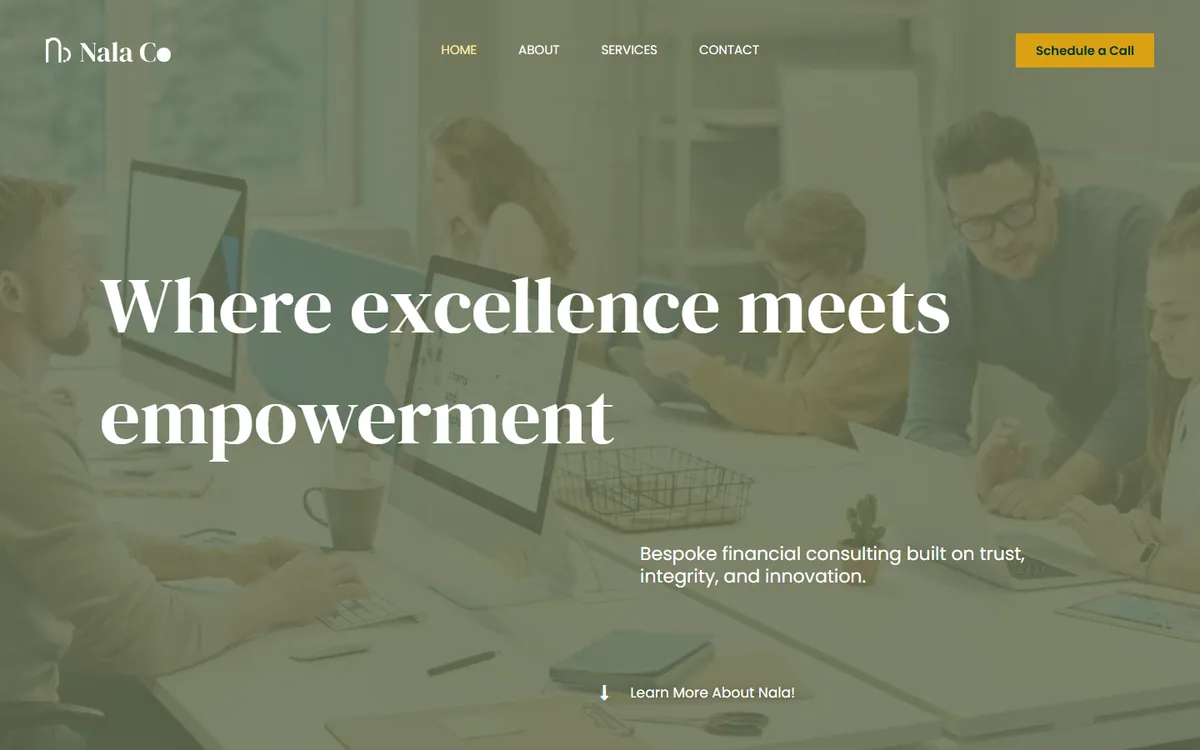 The Nala Co homepage