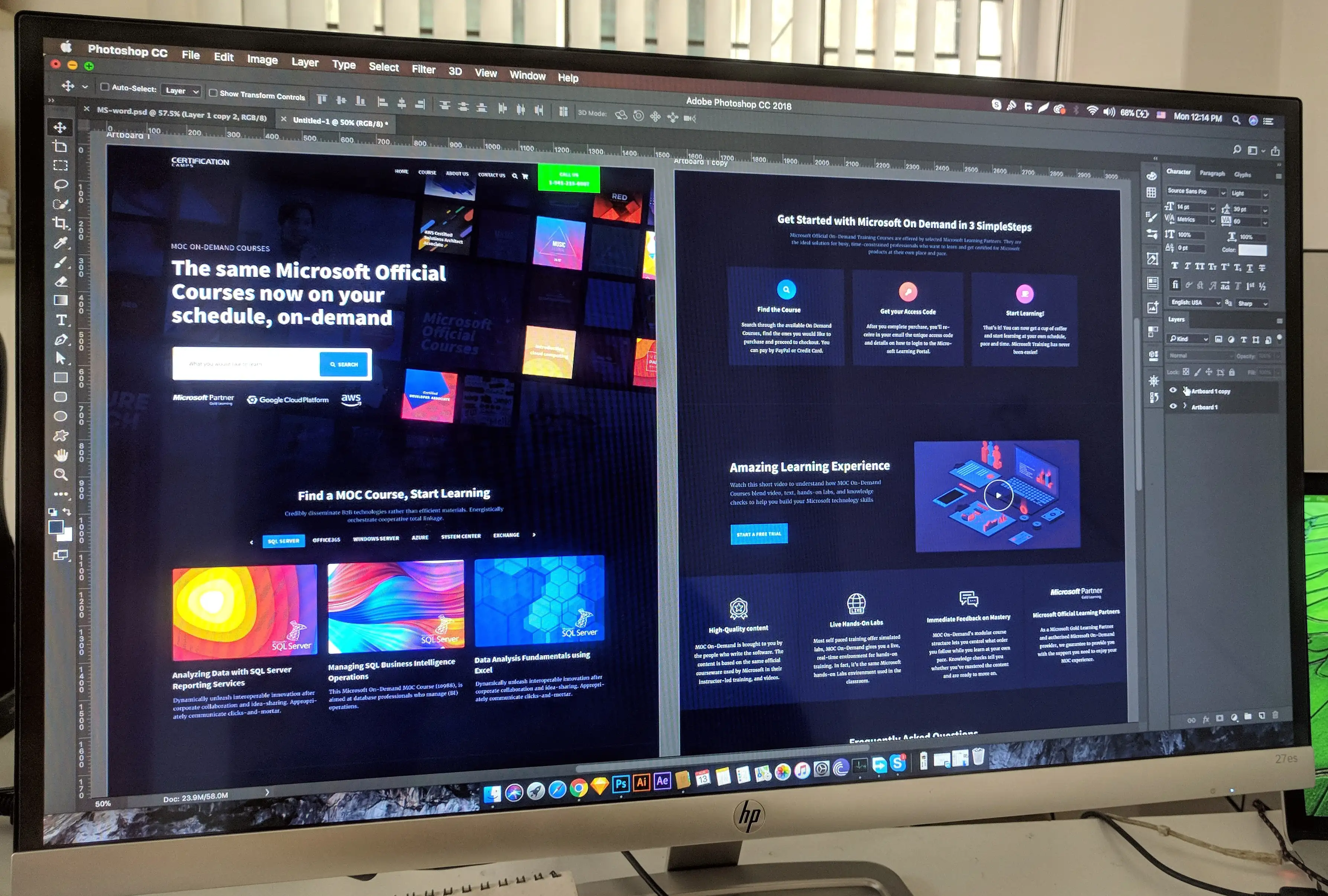 Designer crafting a web layout